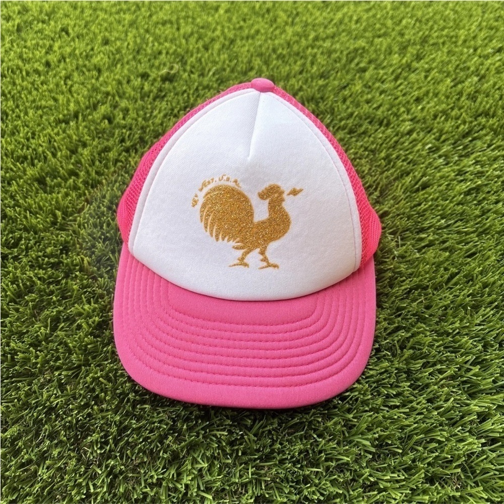 Hot Pink Tucker's Provisions Toddler Hat - Glitter Gold Rooster